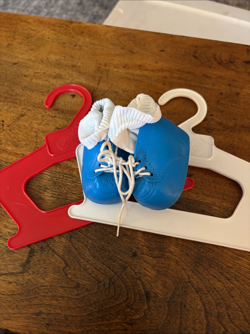Vintage Retro Cabbage Patch Kids Baby Shoes & Hanger Set